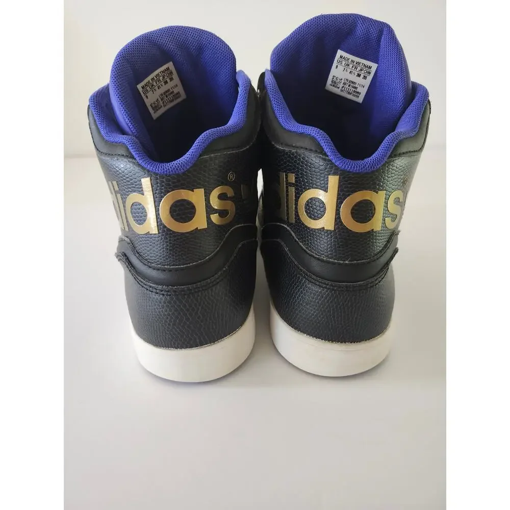 Adidas AR 2.0 Men's Black Gold Purple Sz 9 High Top Sneaker Retro Strap